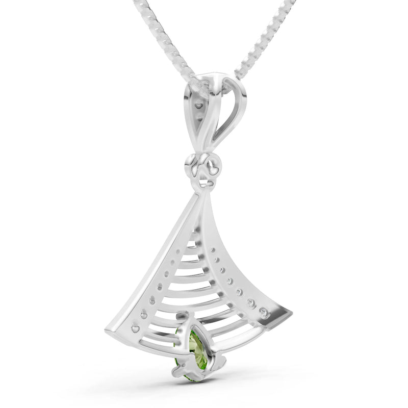 Peridot Fan Gemstone Pendant