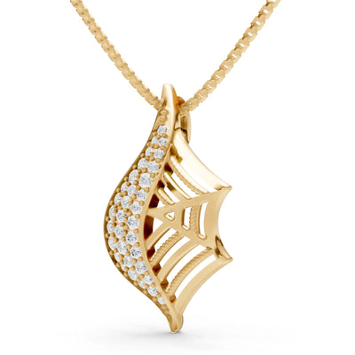 Diamond Gemstone Spiderweb Pendant