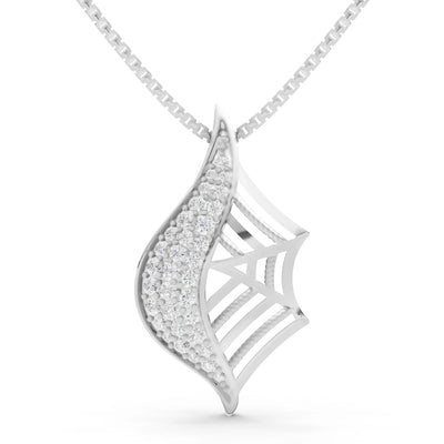 Diamond Gemstone Spiderweb Pendant