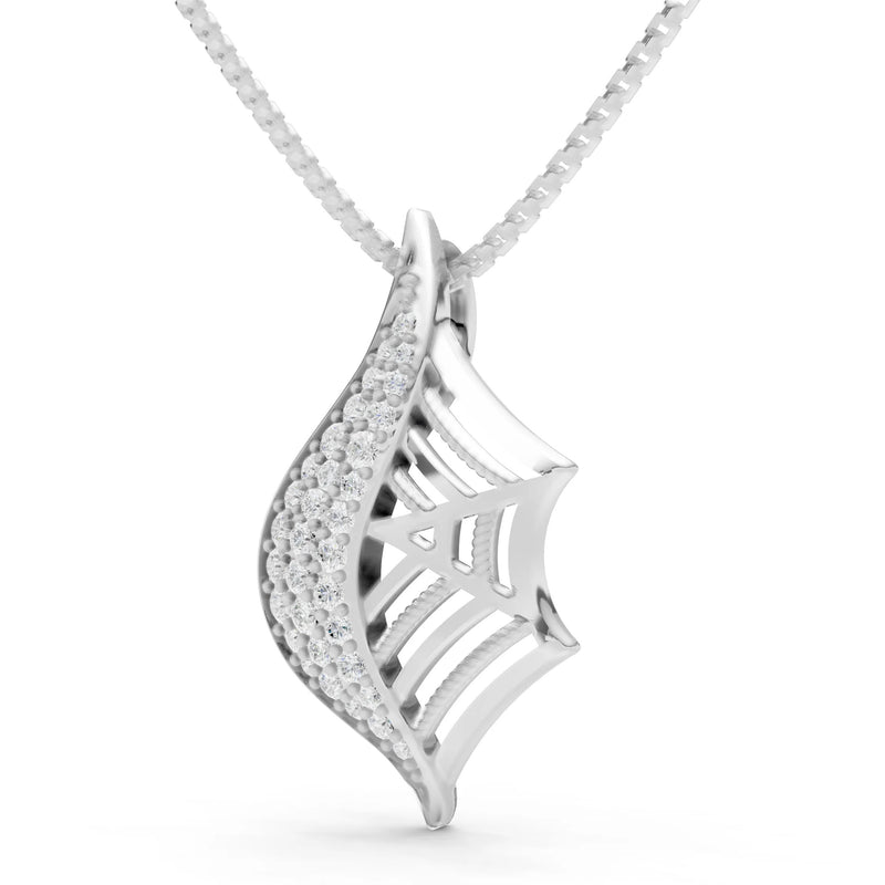 Diamond Gemstone Spiderweb Pendant