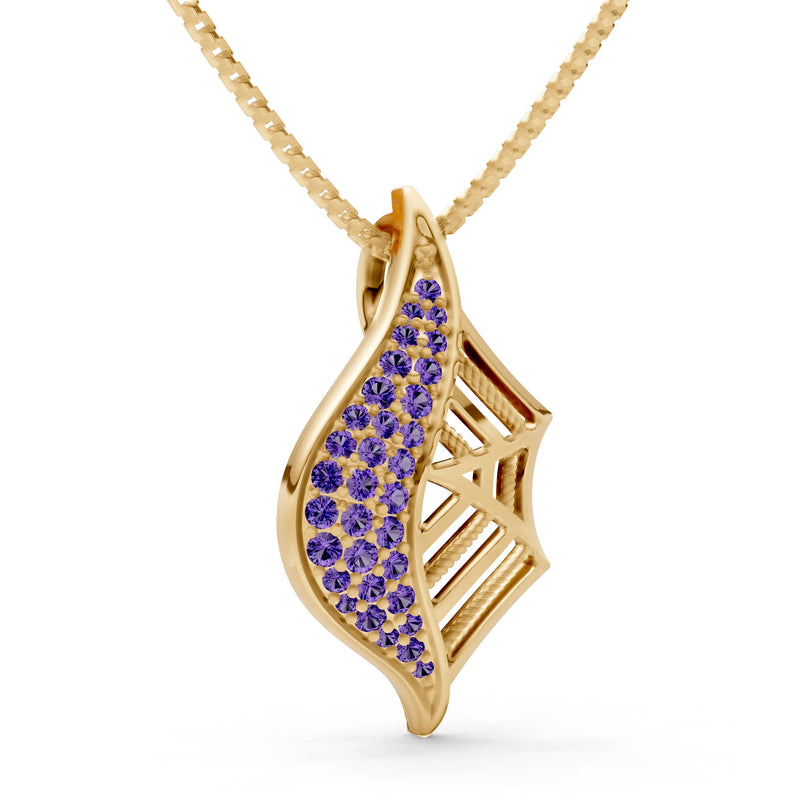 Gemstone Spiderweb Pendant