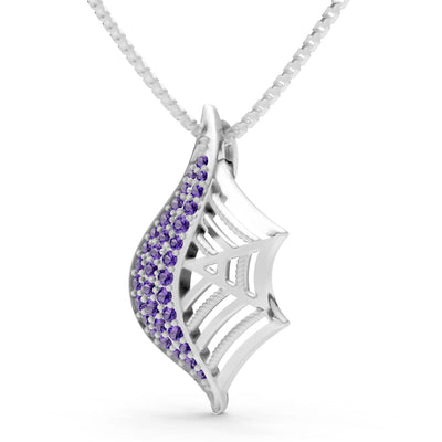 Gemstone Spiderweb Pendant