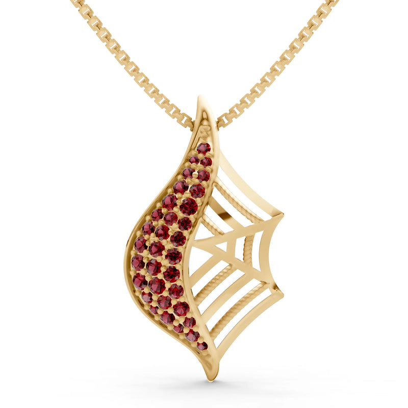 Gemstone Spiderweb Pendant