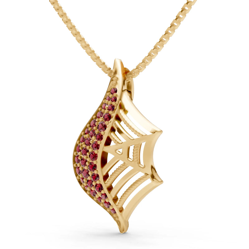 Gemstone Spiderweb Pendant