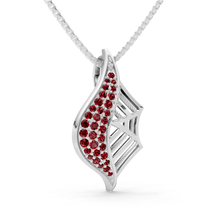 Gemstone Spiderweb Pendant