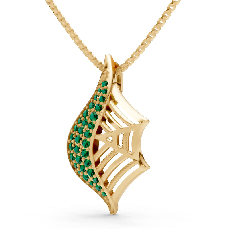 Gemstone Spiderweb Pendant