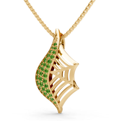Gemstone Spiderweb Pendant