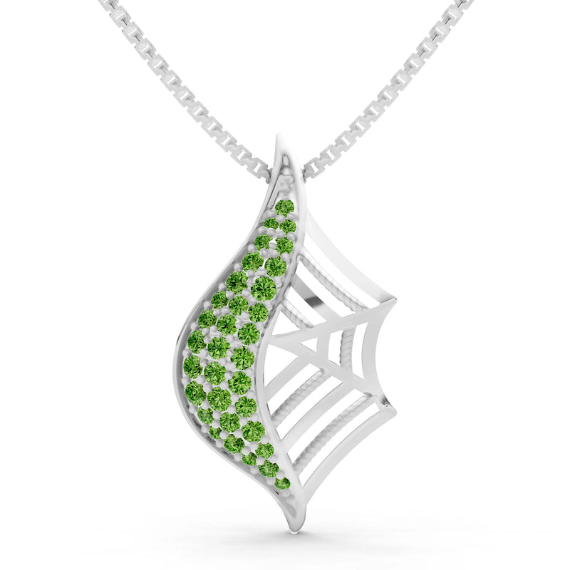 Gemstone Spiderweb Pendant