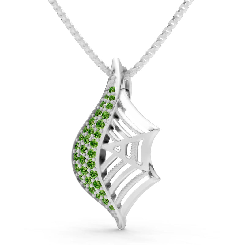 Gemstone Spiderweb Pendant