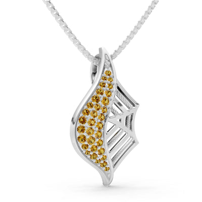 Gemstone Spiderweb Pendant