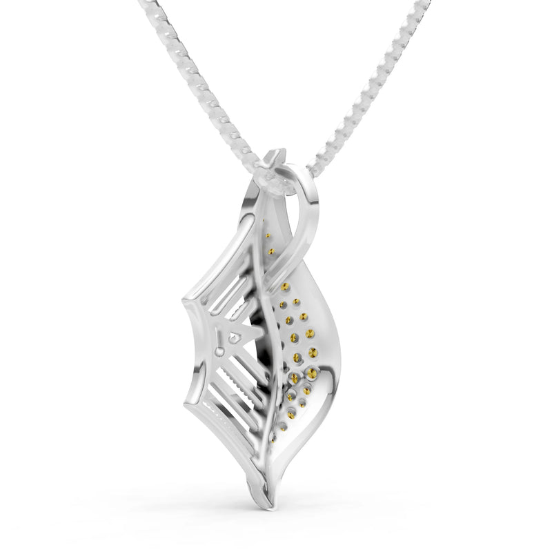 Citrine Gemstone Spiderweb Pendant