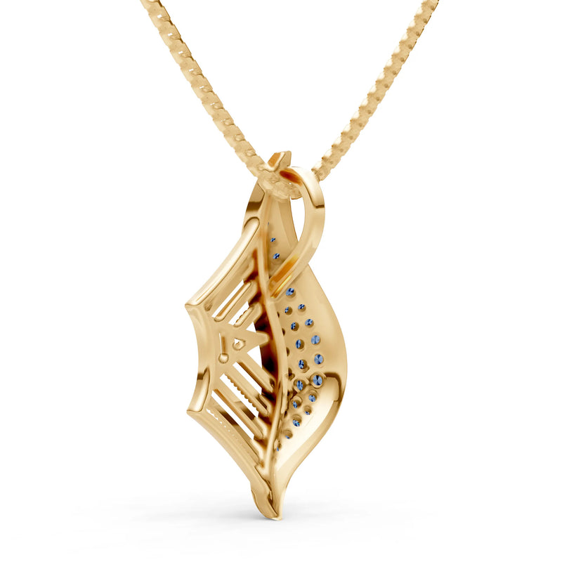 London Blue Topaz Gemstone Spiderweb Pendant