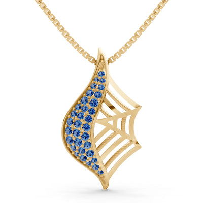 Gemstone Spiderweb Pendant