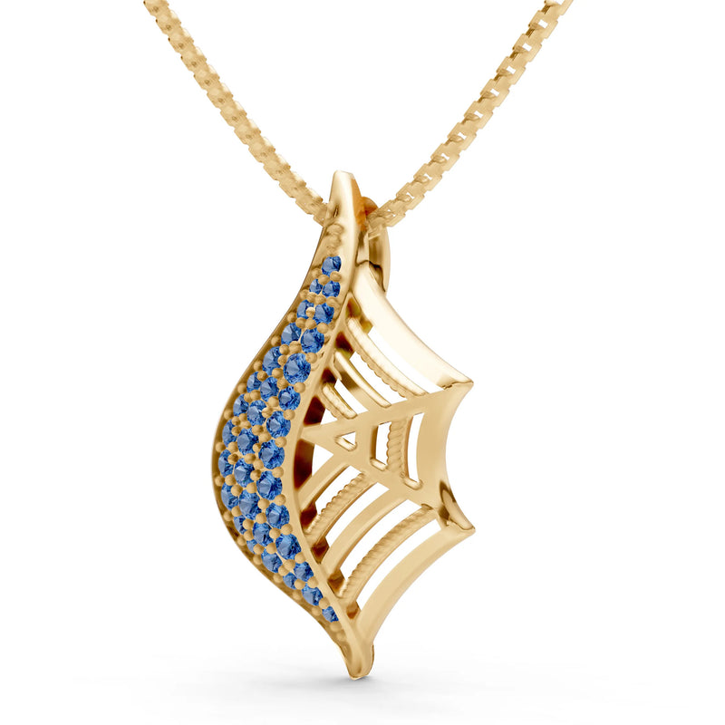 Gemstone Spiderweb Pendant
