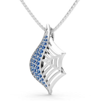 Gemstone Spiderweb Pendant