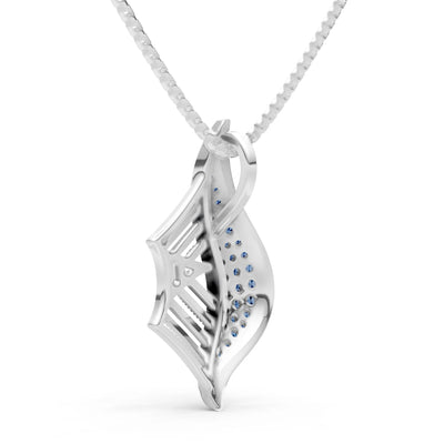 London Blue Topaz Gemstone Spiderweb Pendant