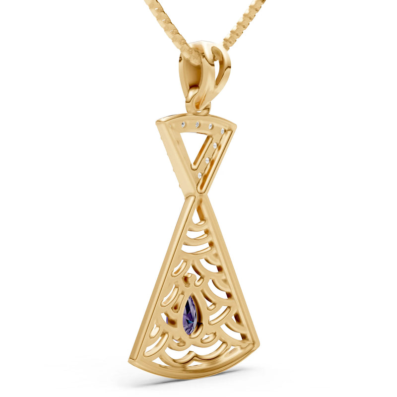 Amethyst Kite Pear Gemstone Pendant