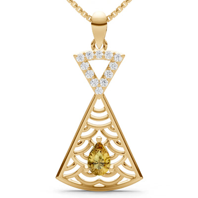 Citrine Kite Pear Gemstone Pendant