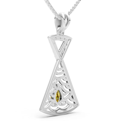 Citrine Kite Pear Gemstone Pendant