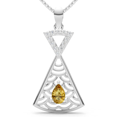 Citrine Kite Pear Gemstone Pendant