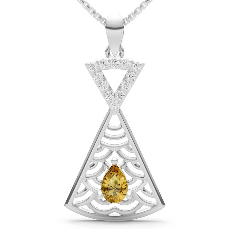 Citrine Kite Pear Gemstone Pendant