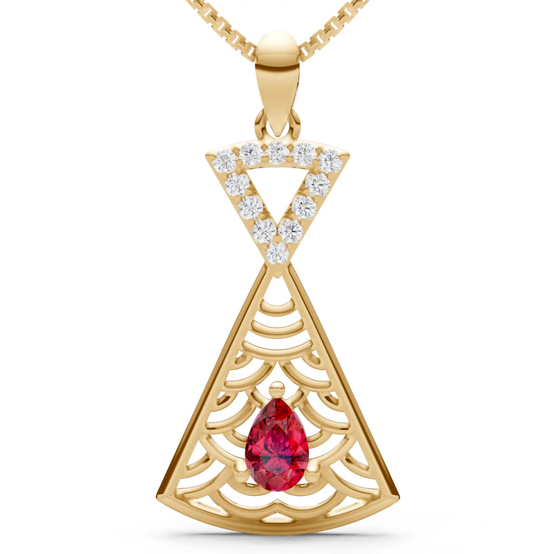 Ruby Kite Pear Gemstone Pendant