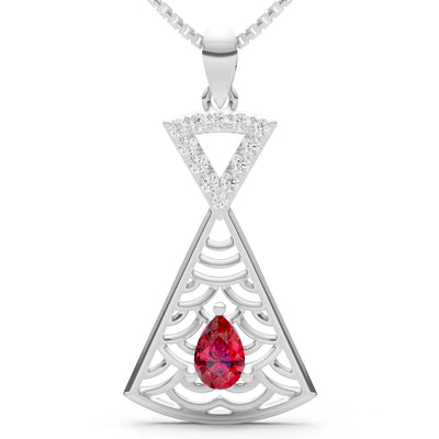 Ruby Kite Pear Gemstone Pendant
