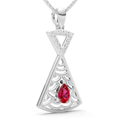 Ruby Kite Pear Gemstone Pendant