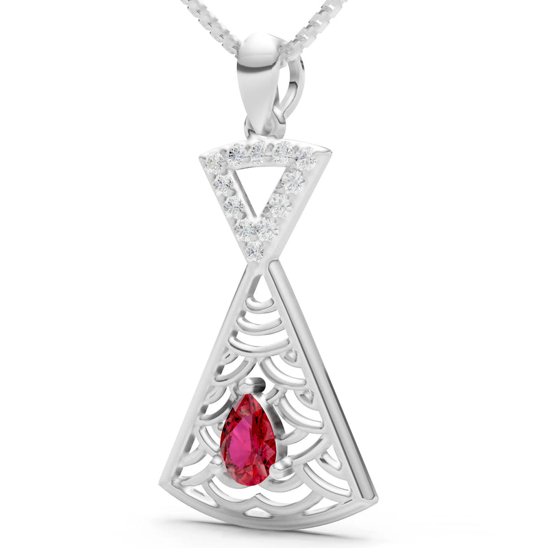 Ruby Kite Pear Gemstone Pendant