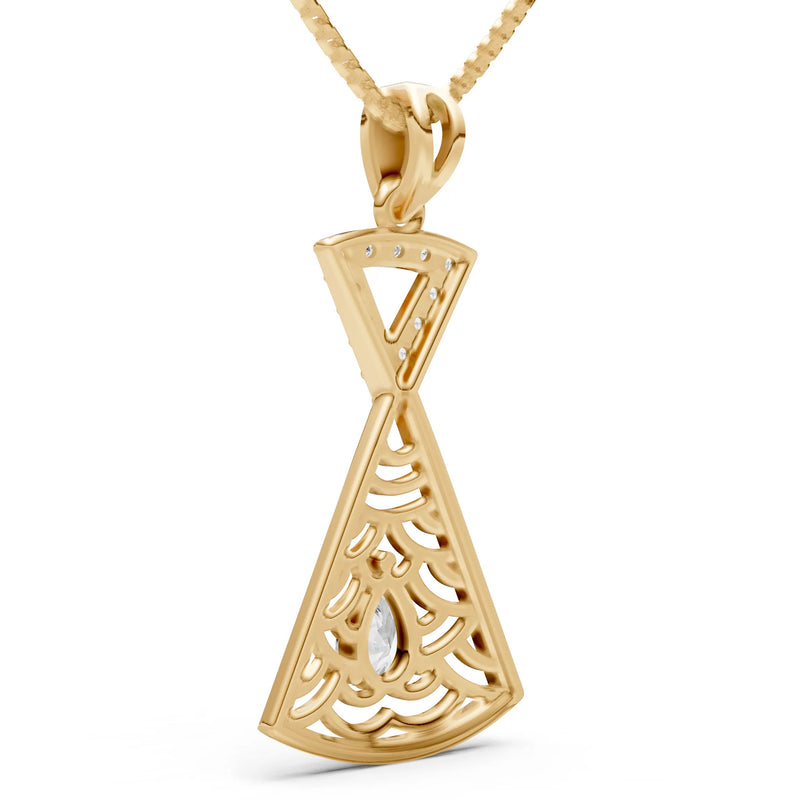 Diamond Kite Pear Gemstone Pendant
