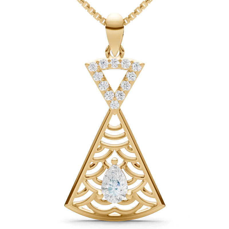 Diamond Kite Pear Gemstone Pendant