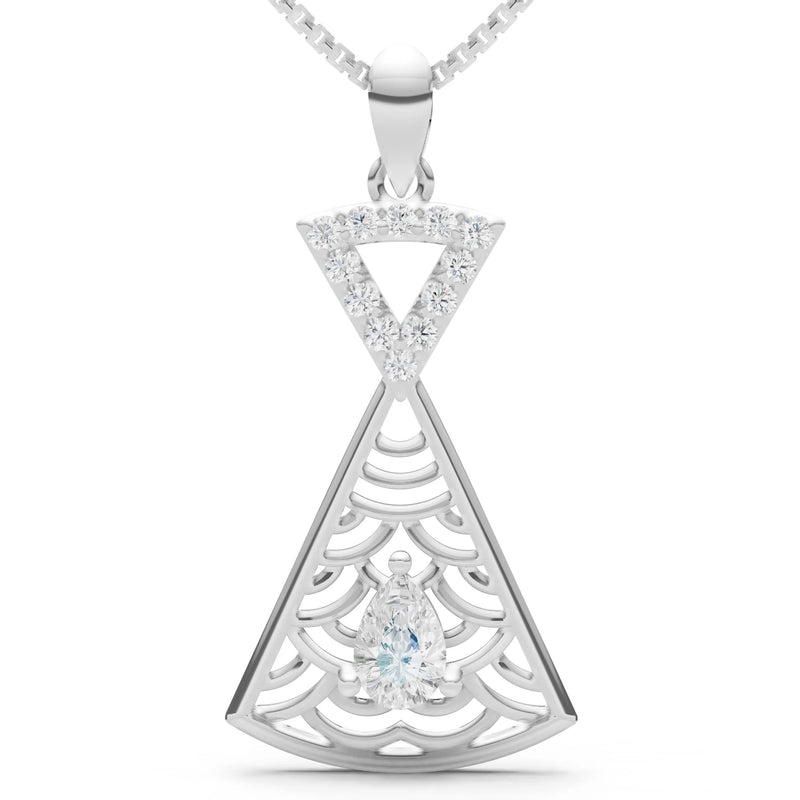Diamond Kite Pear Gemstone Pendant