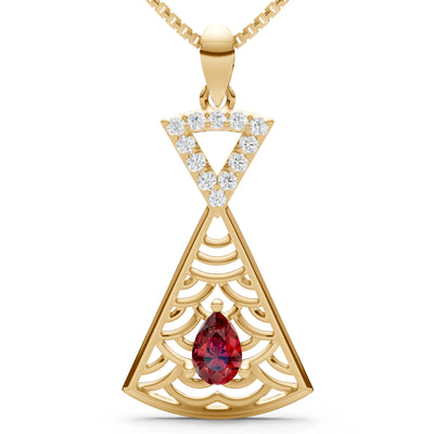 Garnet Kite Pear Gemstone Pendant