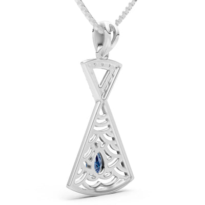 London Blue Topaz Kite Pear Gemstone Pendant