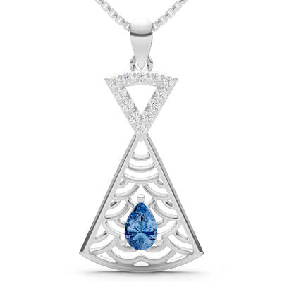 London Blue Topaz Kite Pear Gemstone Pendant
