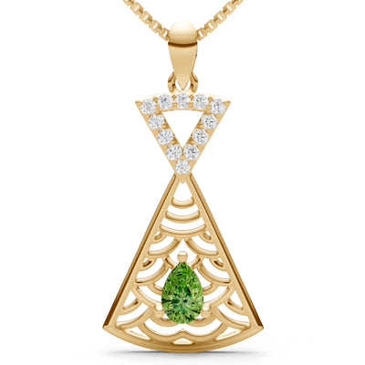 Peridot Kite Pear Gemstone Pendant