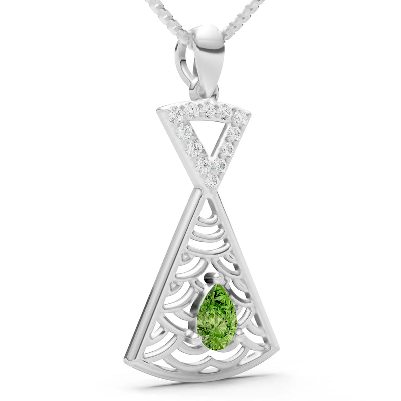 Peridot Kite Pear Gemstone Pendant