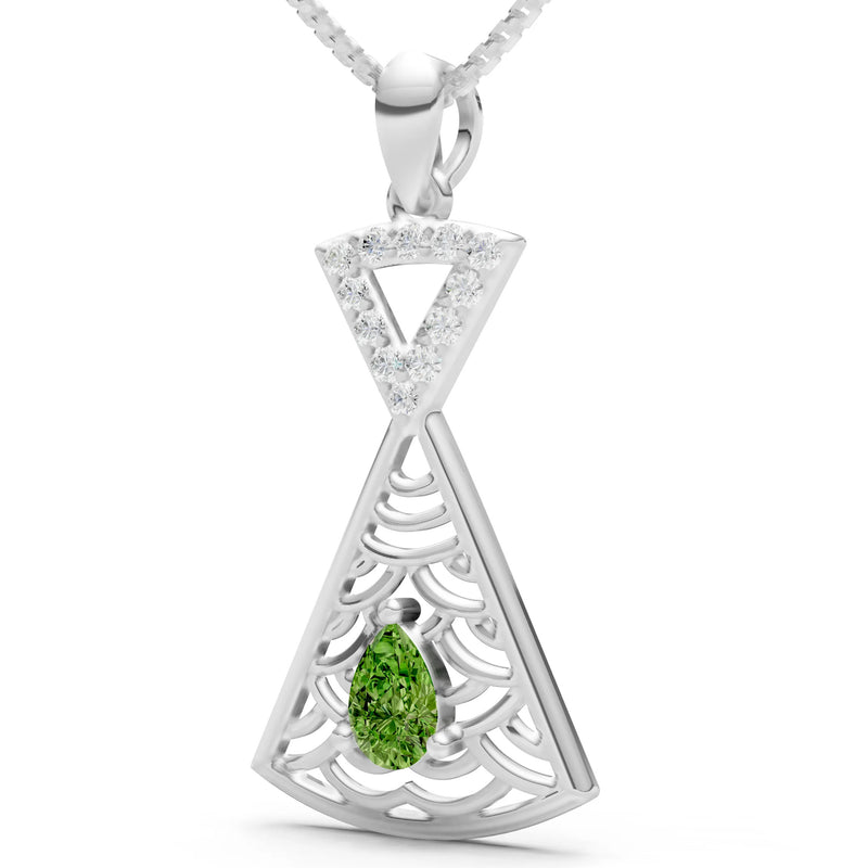 Peridot Kite Pear Gemstone Pendant