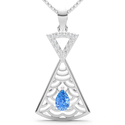 Swiss Blue Topaz Kite Pear Gemstone Pendant