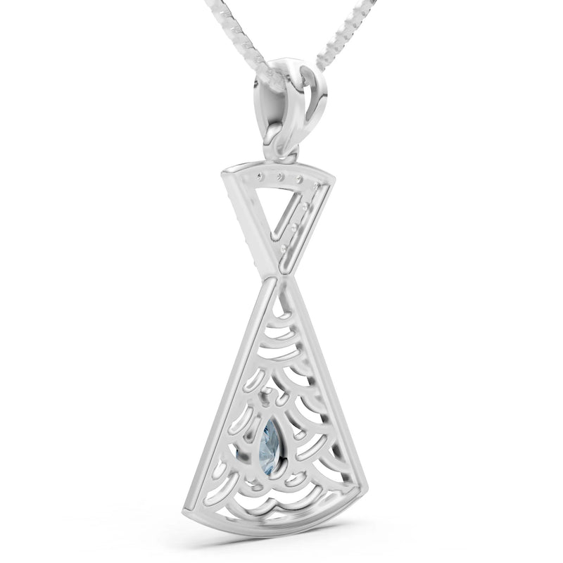 Aquamarine Kite Pear Gemstone Pendant