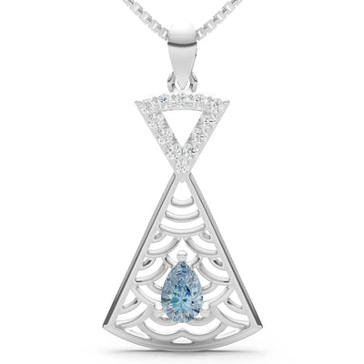 Aquamarine Kite Pear Gemstone Pendant