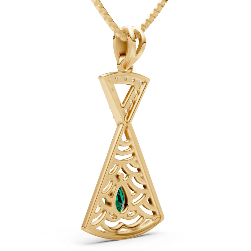Emerald Kite Pear Gemstone Pendant