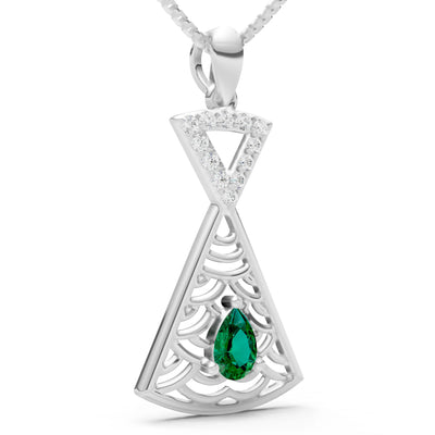Emerald Kite Pear Gemstone Pendant