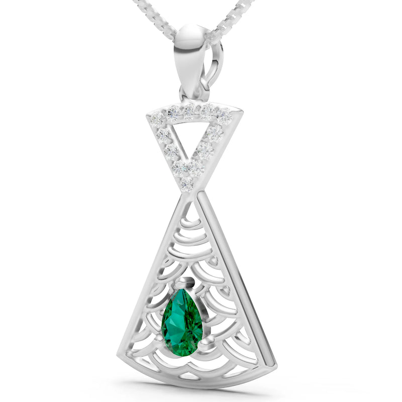 Emerald Kite Pear Gemstone Pendant