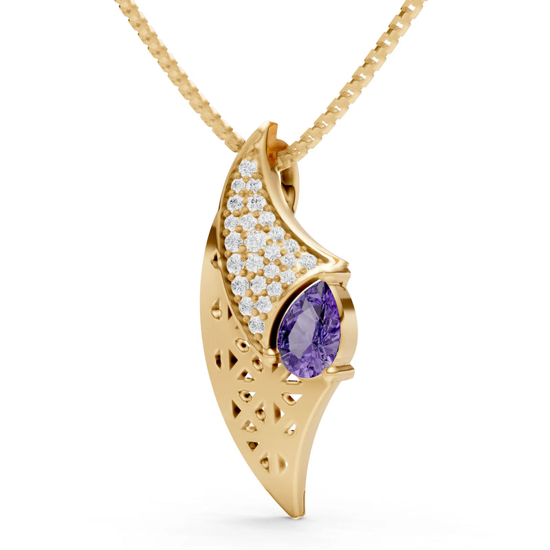 Amethyst Pear Gemstone Pendant