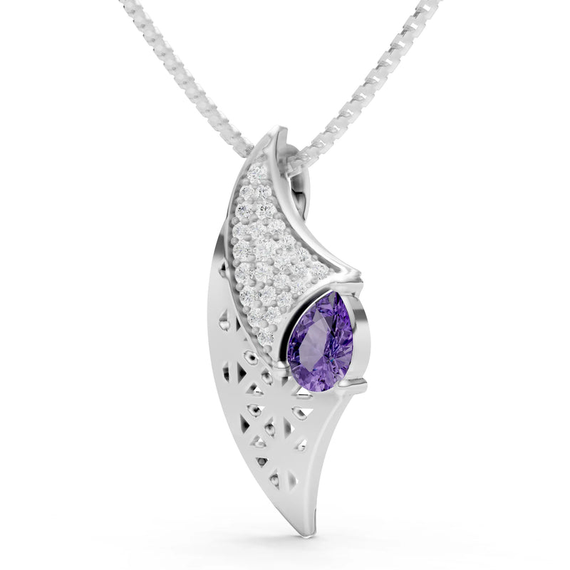 Amethyst Pear Gemstone Pendant