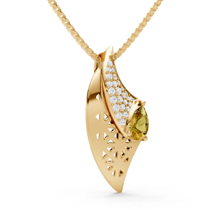 Citrine Pear Gemstone Pendant