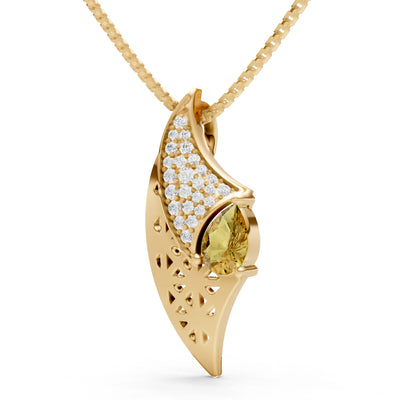 Citrine Pear Gemstone Pendant