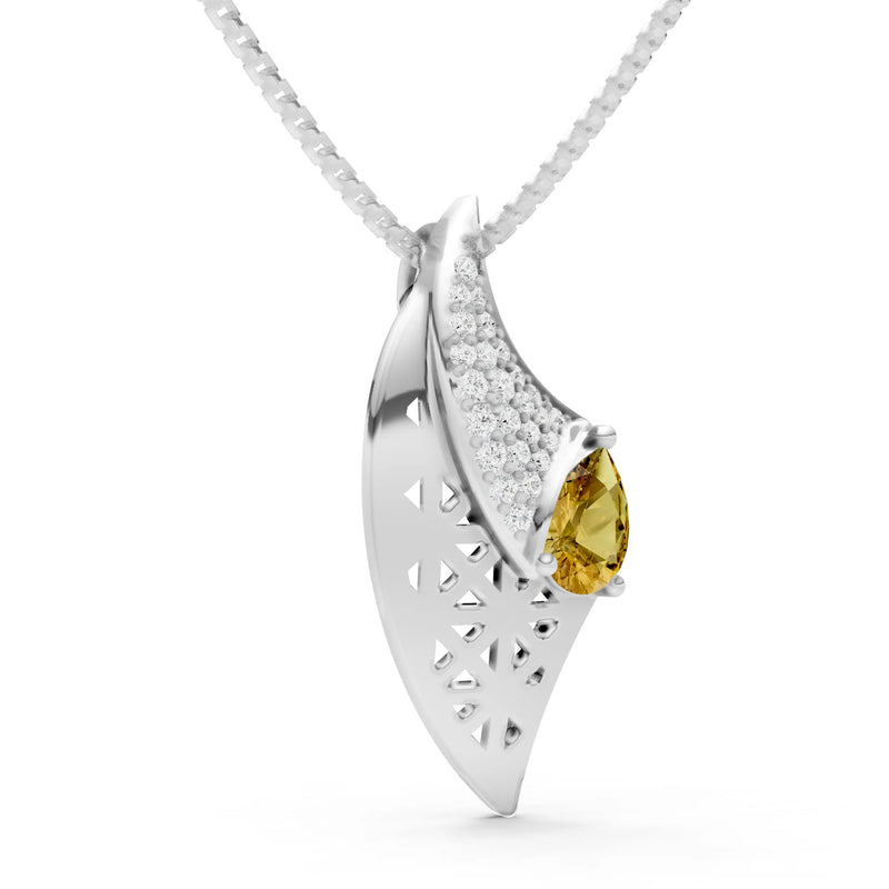 Citrine Pear Gemstone Pendant