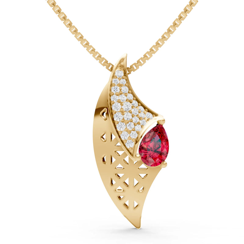 Ruby Pear Gemstone Pendant